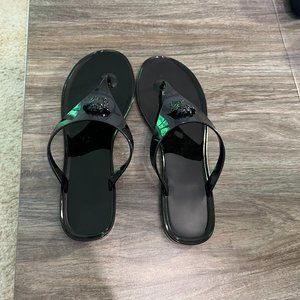 Versace Black Medusa Palazzo Sandals Size 41 NWT